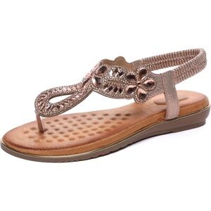 Rose gold rhinestone sandals